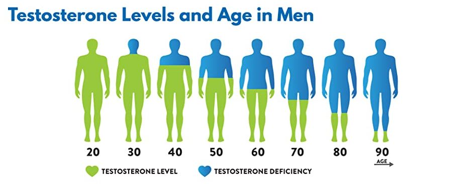 Τα επίπεδα της τεστοστερόνης στους άνδρες σε συνάρτηση με την ηλικία